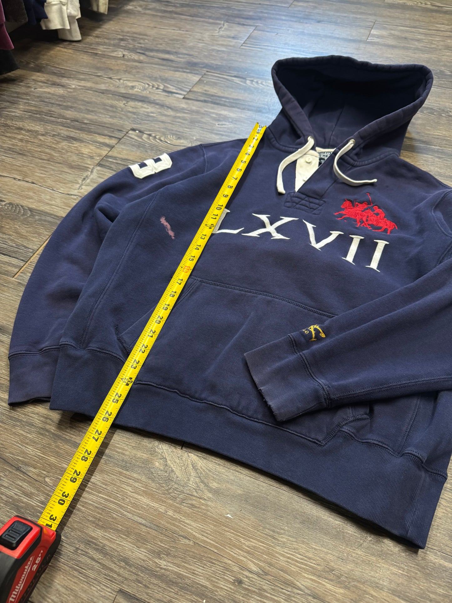 POLO RALPH LAUREN LXVII HENLEY HOODIE (L)