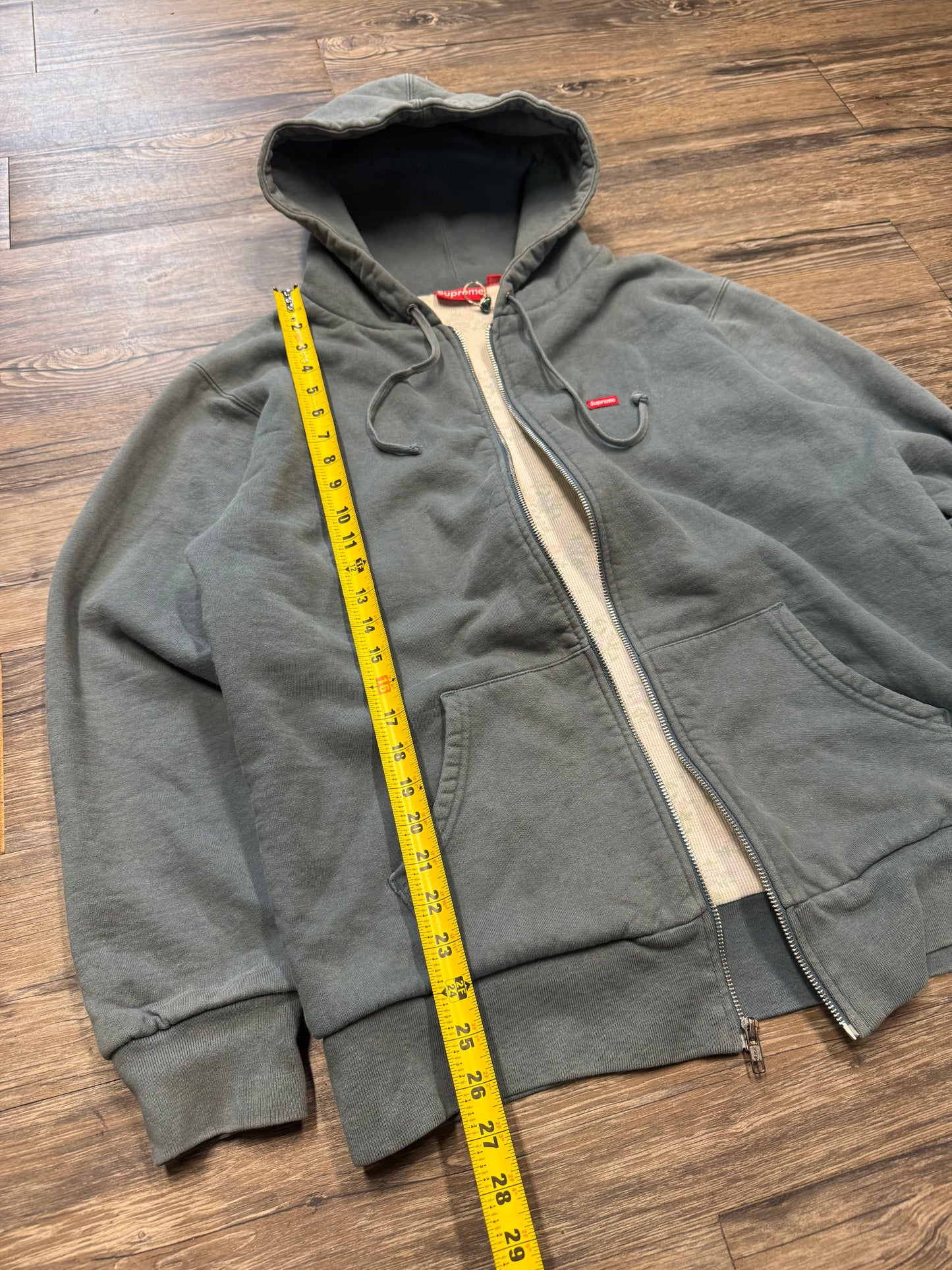 SUPREME SMALL BOX LOGO FLORAL LINED ZIP UP HOODIE (L)