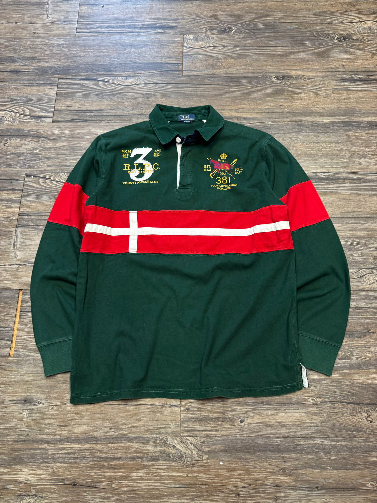 POLO RALPH LAUREN COUNTY JOCKEY CLUB RUGBY SHIRT (M)
