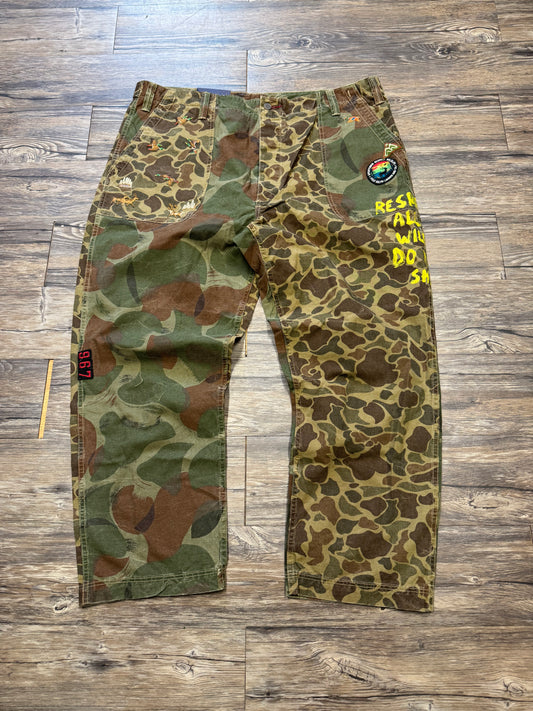 POLO RALPH LAUREN DUCK CAMO CANVAS SPORTSMEN EMBROIDERED PANTS (42)