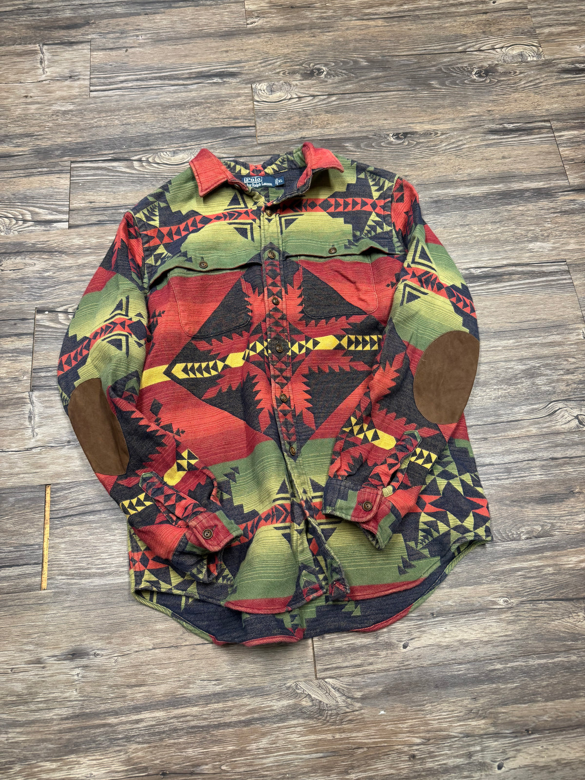POLO RALPH LAUREN SOUTHWESTERN AZTEC BUTTON UP (XL)