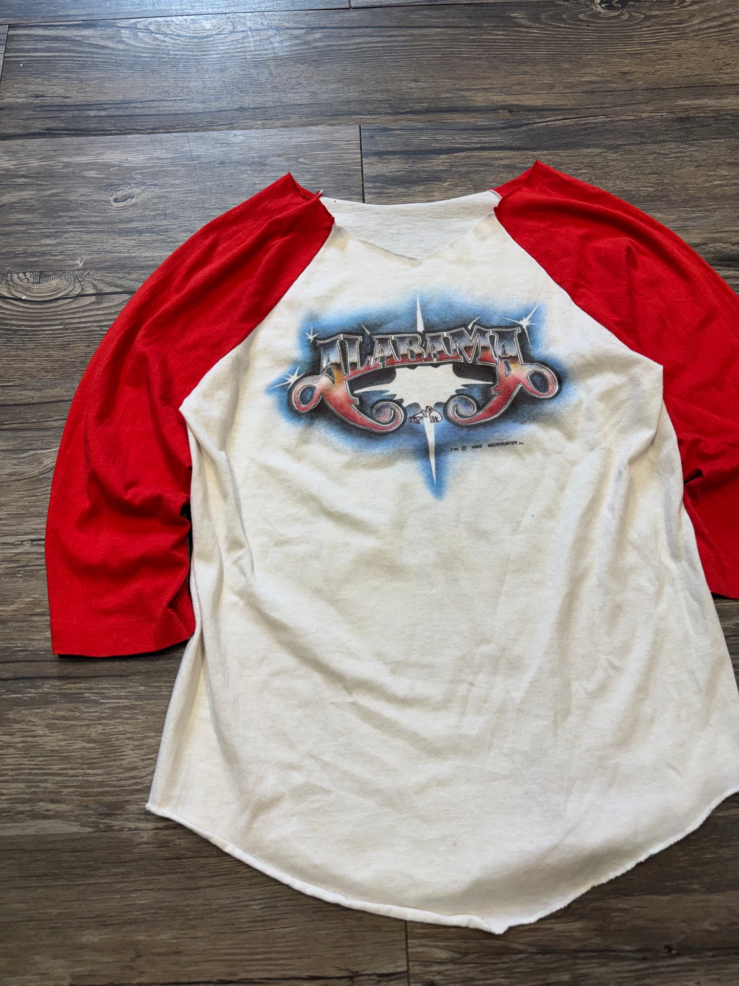 VINTAGE ALABAMA COUNTRY DISTRESED BASEBALL T-SHIRT (S)