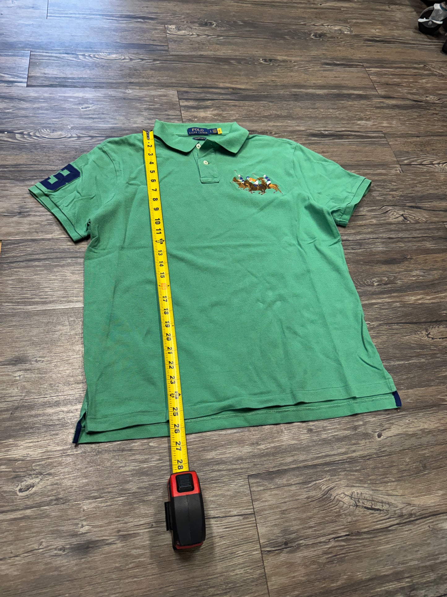 POLO RALPH LAUREN SLIMFIT STAMPEDE TRIPLE PONY SHIRT (L)