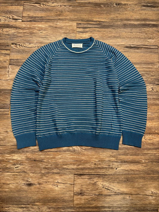 MAISON MARGIELA THIN STRIPPED CREWNECK (XL)