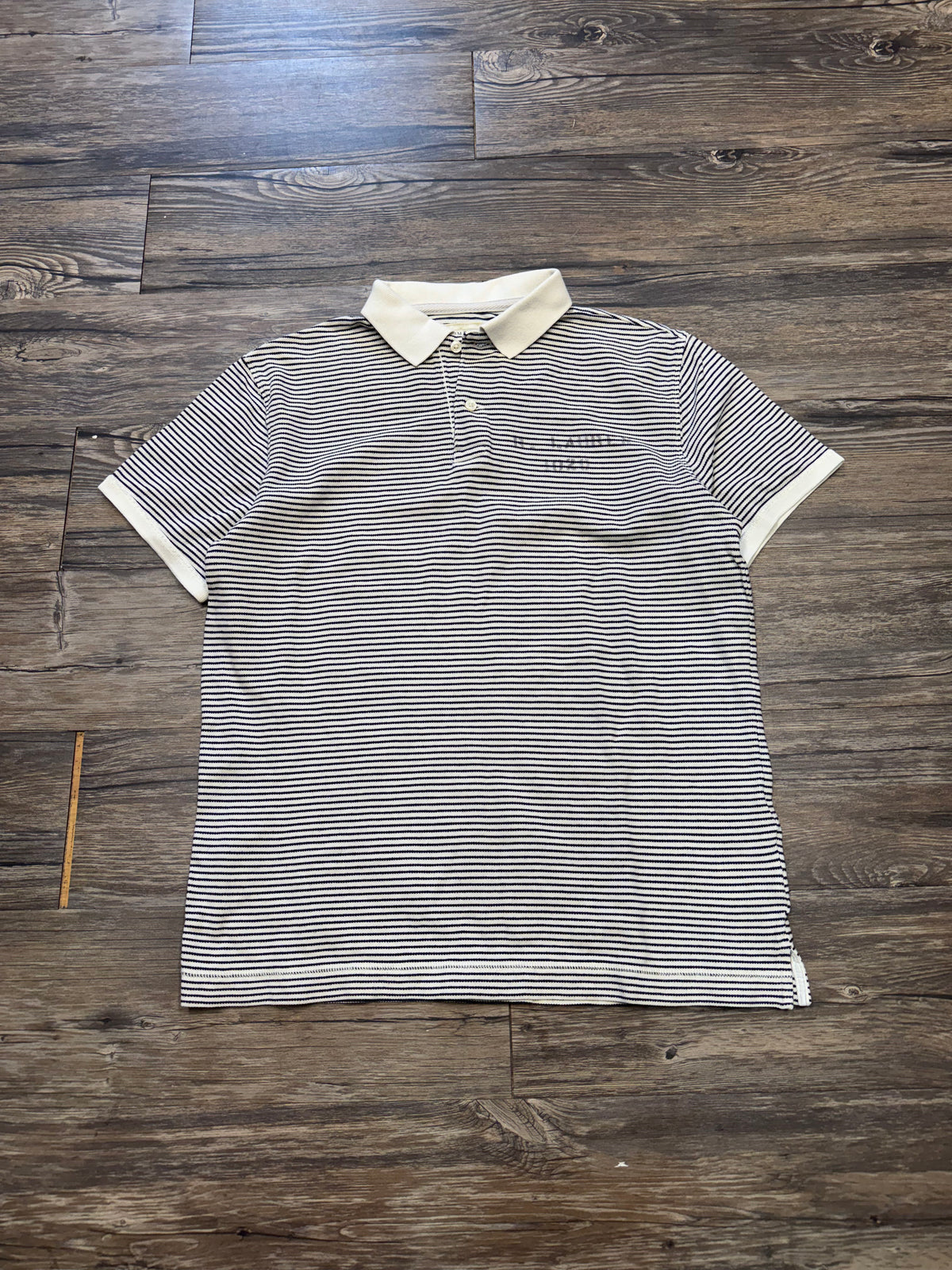 POLO RALPH LAUREN DENIM SUPPLY STRIPED & PATCHED POLO (M)