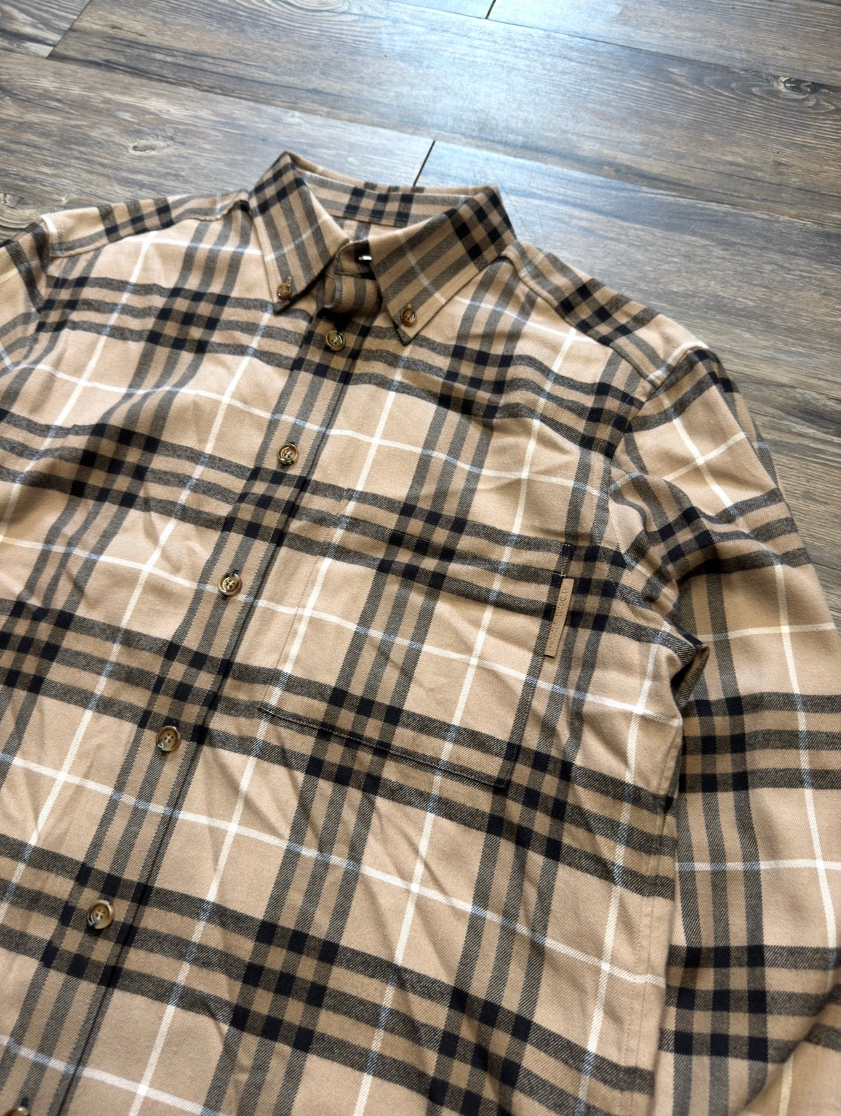 BURBERRY PLAID FLANNEL SHIRT (L)