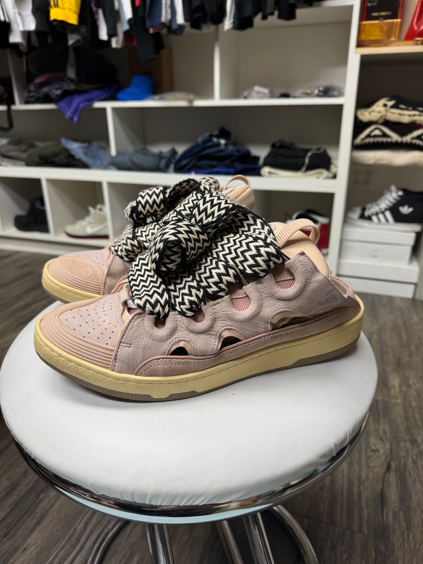 LANVIN LIGHT PINK CURB MULES (11)