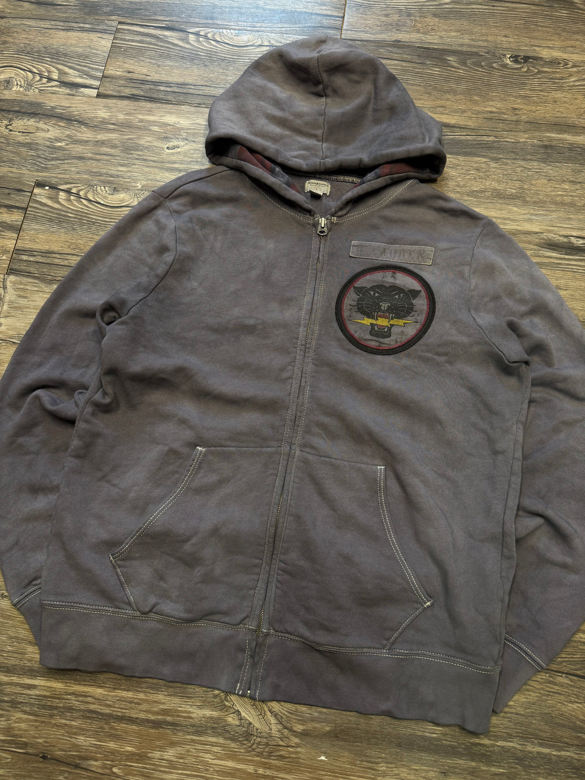 RALPH LAUREN DENIM & SUPPLY FADED PURPLE PANTHER ZIP UP (L)