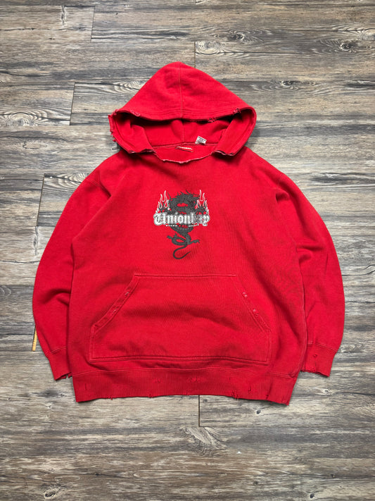 UNIONBAY DISTRESSED LOGO HOODIE (XL)