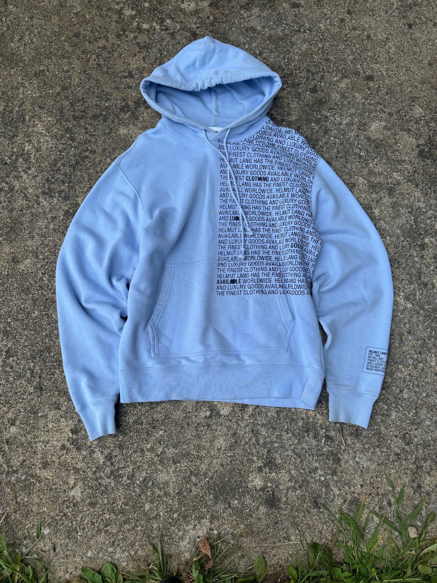 HELMUT LANG SCRIPT HOODIE (L)