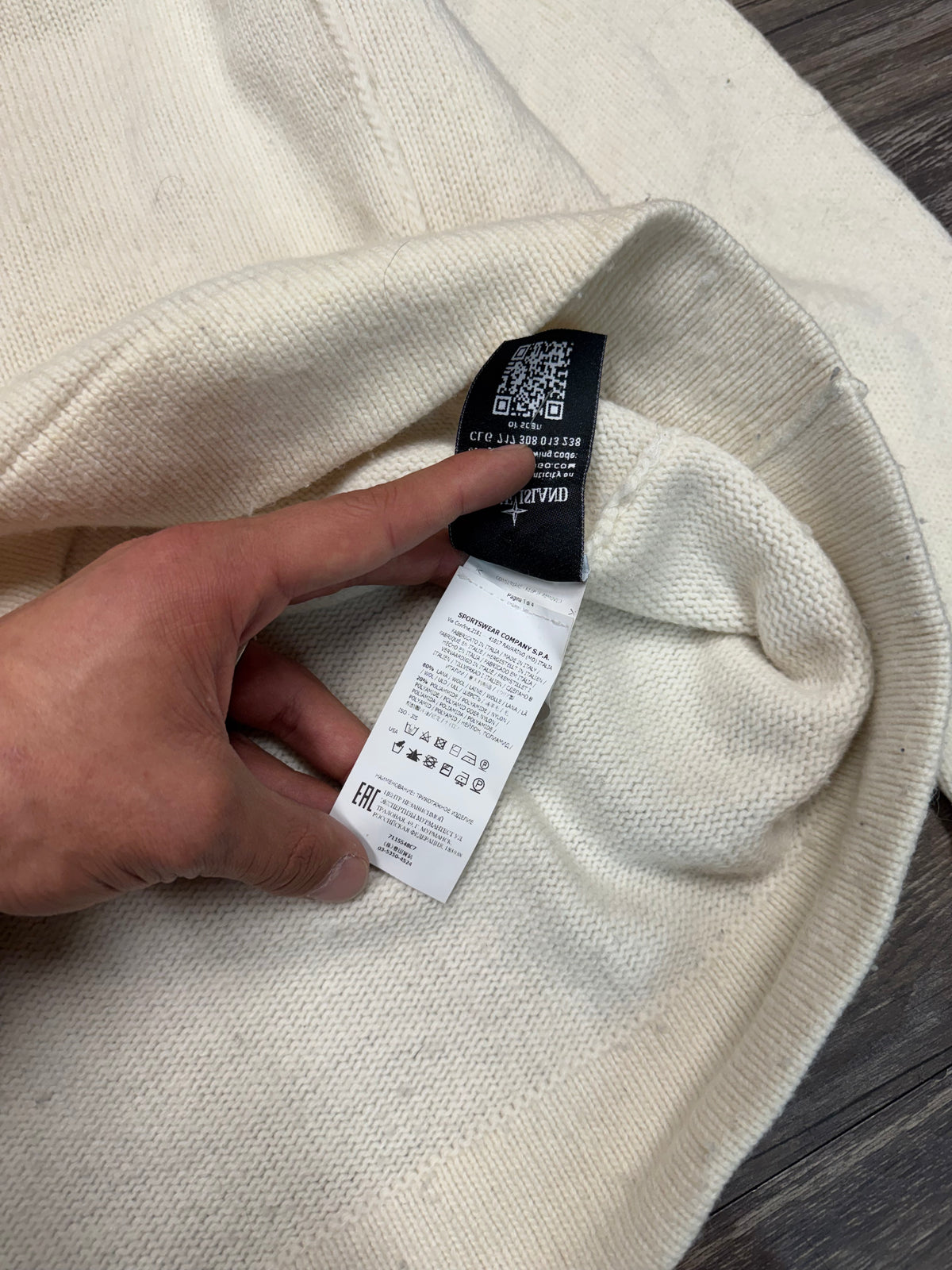 STONE ISLAND 1990’s MOCK NECK WOOL CREWNECK SWEATER (M)