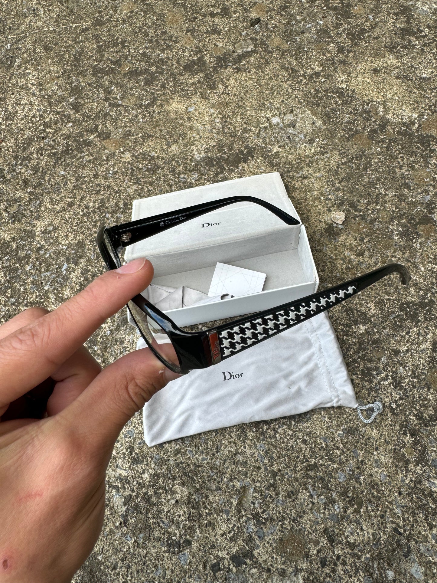 DIOR CHECKERED VTG GLASSES (OS)