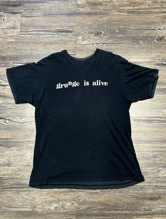 UNDERCOVER GRUNGE IS ALIVE TEXT T-SHIRT (LARGE)