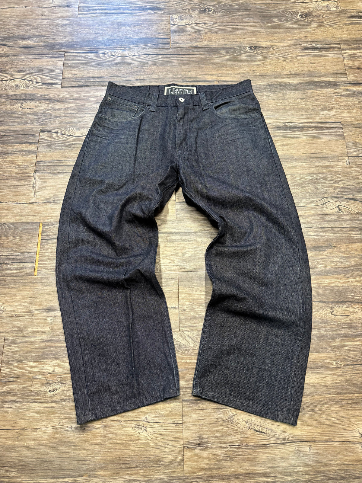 LEVI 569 DARK WASH DENIM POCKET DESIGN JEANS (33)