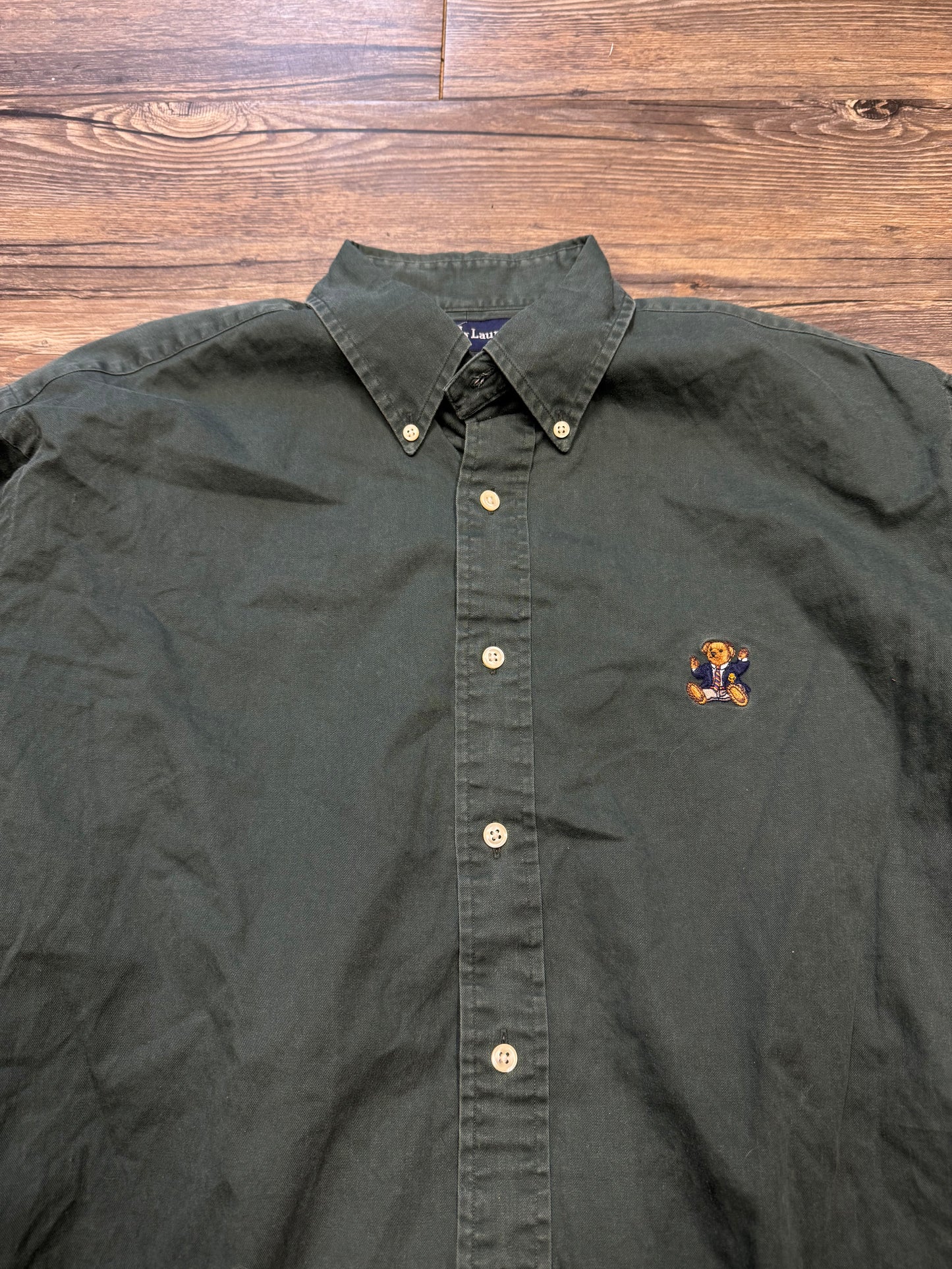 POLO RALPH LAUREN BEAR BUTTON DOWN SHIRT (L)