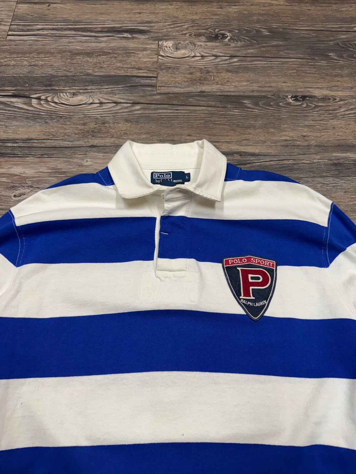 POLO RALPH LAUREN STRIPED RUGBY SHIRT (L)