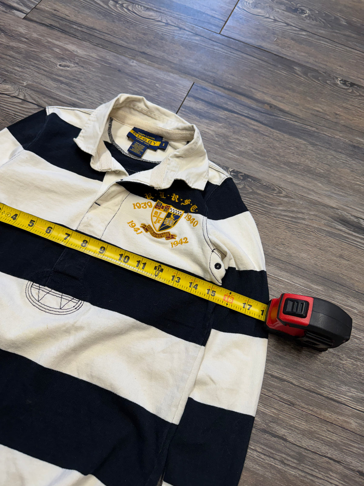 POLO RALPH LAUREN RUGBY CREST LONG SLEEVE WMNS STRIPED POLO (XS)