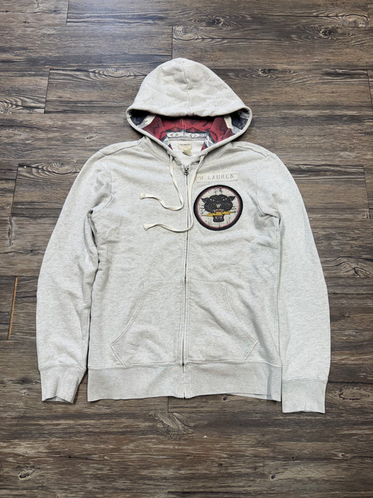 POLO RALPH LAUREN DENIM & SUPPLY TIGER MOTIF PLAID HOODED ZIP UP SWEATSHIRT (S)