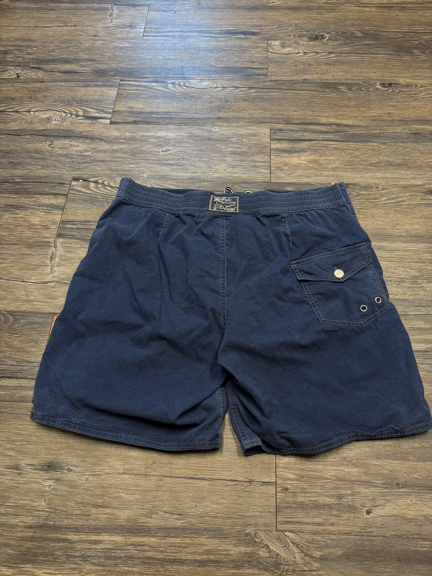 POLO RALPH LAUREN BIG PONY FADED DARK BLUE SWIM TRUNKS (L)