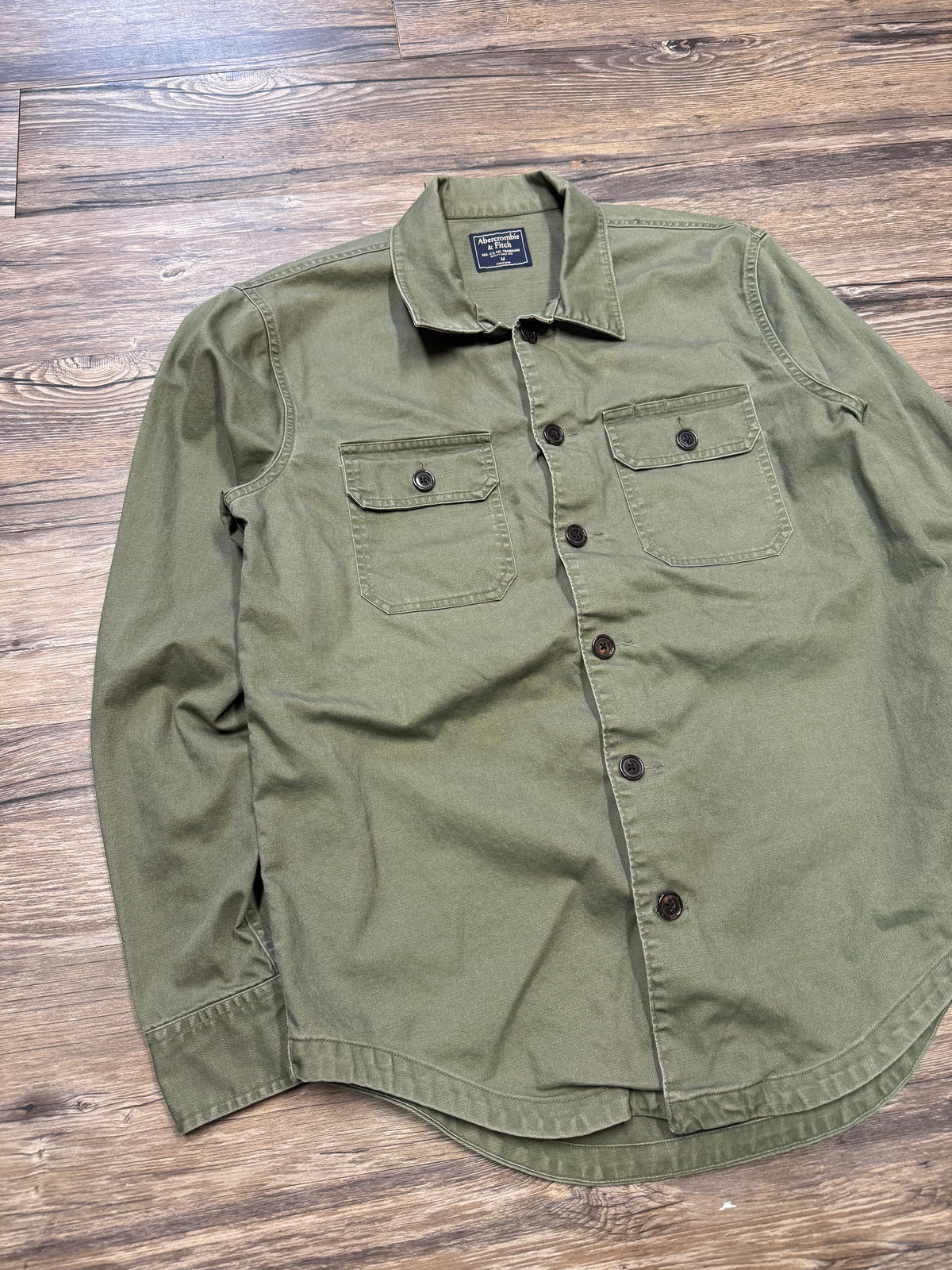 ABERCROMBIE & FITCH BUTTON UP MILITARY JACKET (M)