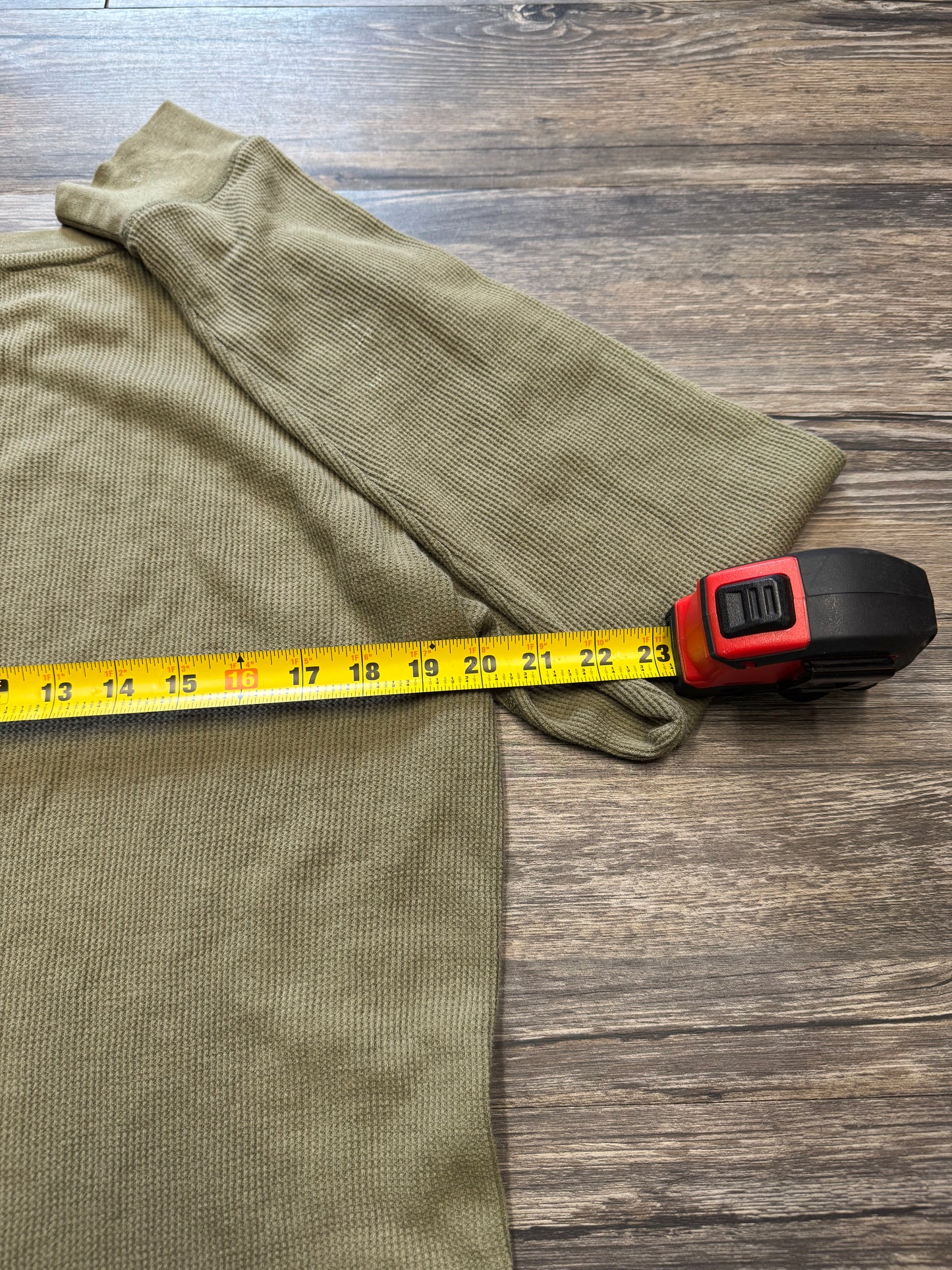 MACHINE Y2K SAGE GREEN SCRIPT SKULL WAFFLE LONGSLEEVE (L)