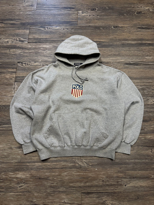 POLO RALPH LAUREN BLACK LABEL K SWISS EMBLEM HOODIE (L)