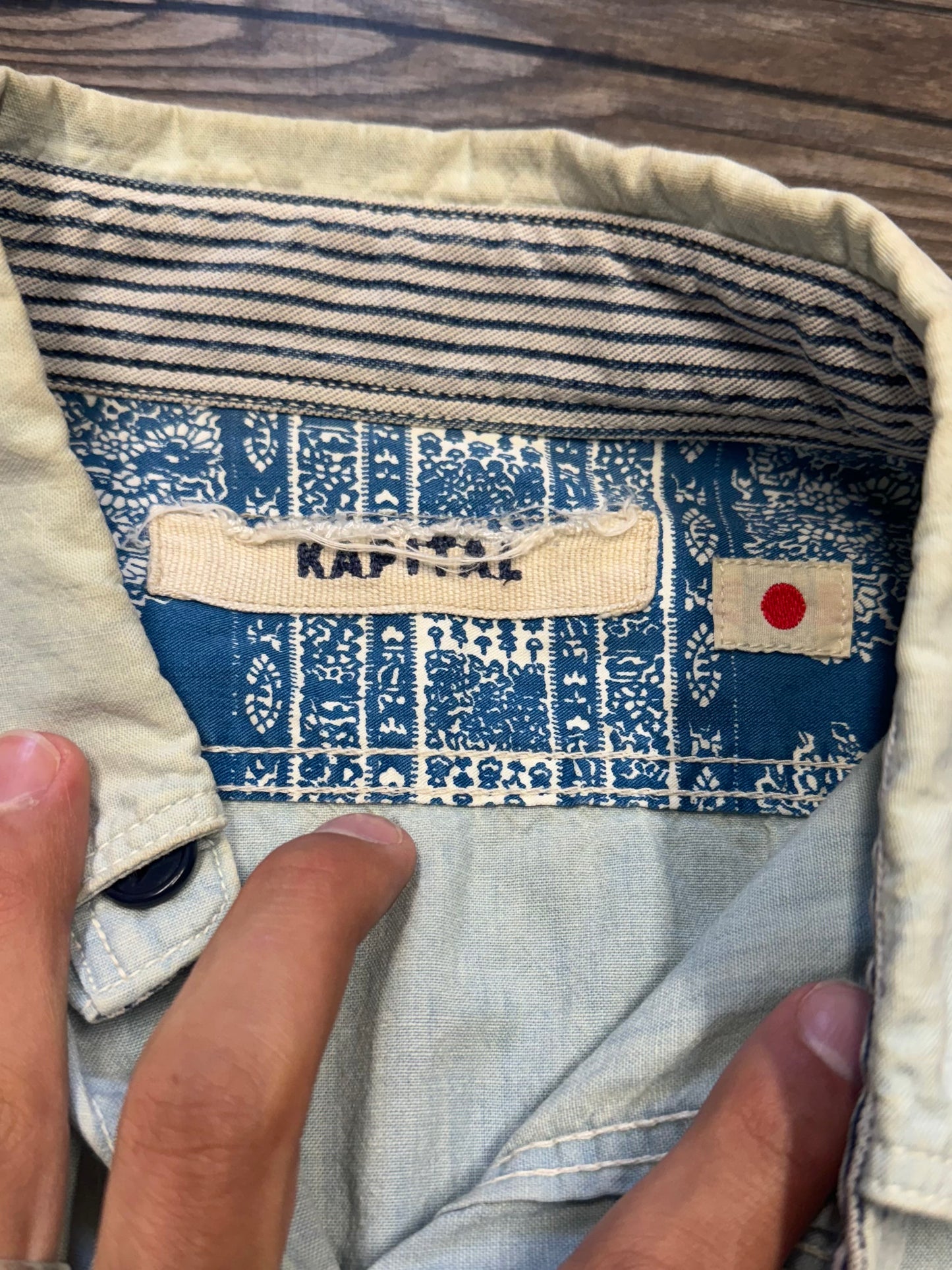 KAPITAL DENIM BUTTON DOWN (M)