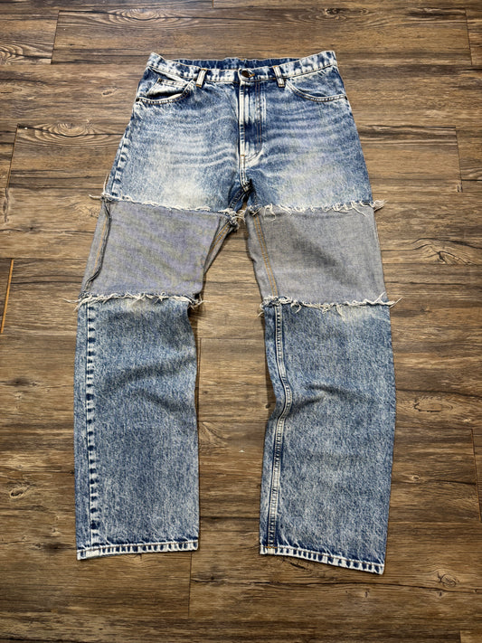 MAISON MARGIELA ACID WASH SPLICED JEANS (31)