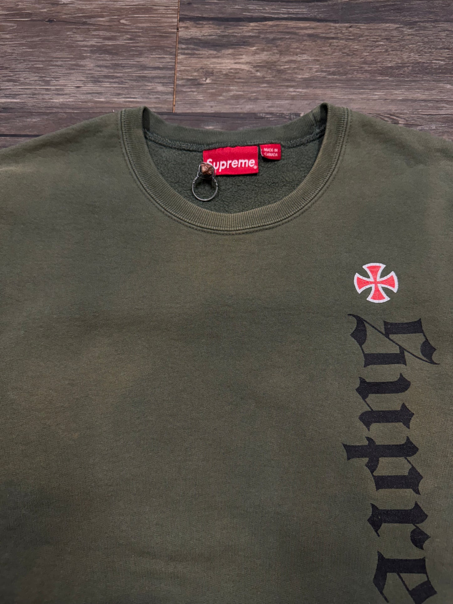 SUPREME F*CK THE REST FADED CREWNECK (RARE COLOR) (LARGE)