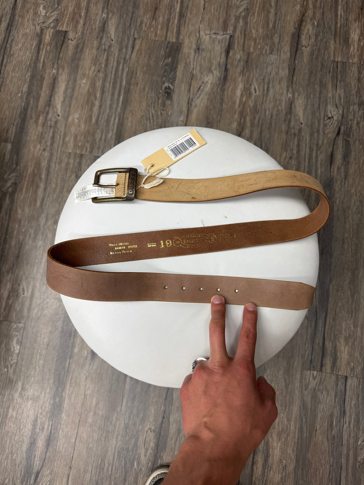 DIESEL VINTAGE BROWN LEATHER BELT (OS)