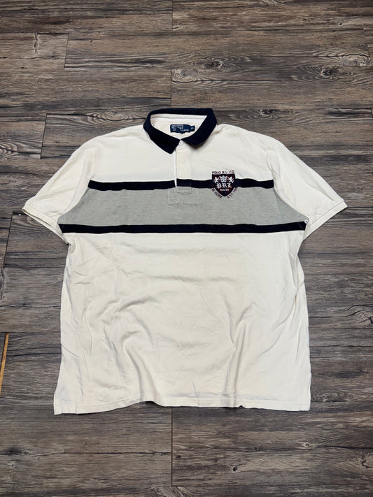 POLO RALPH LAUREN NEW YORK CREST STRIPED POLO SHIRT (XL)