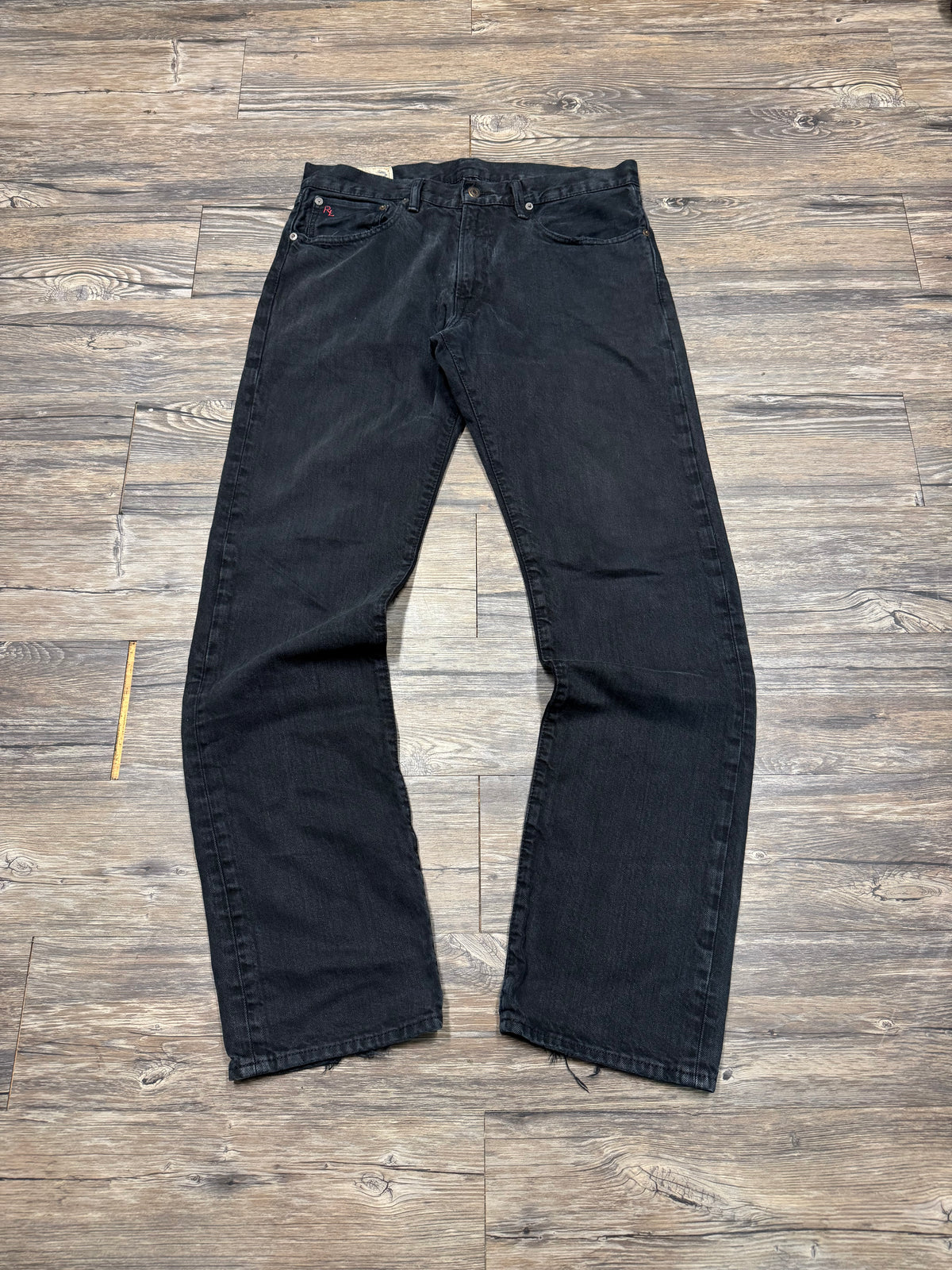POLO RALPH LAUREN STRAIGHT LEG BLACK WASH JEANS (32)