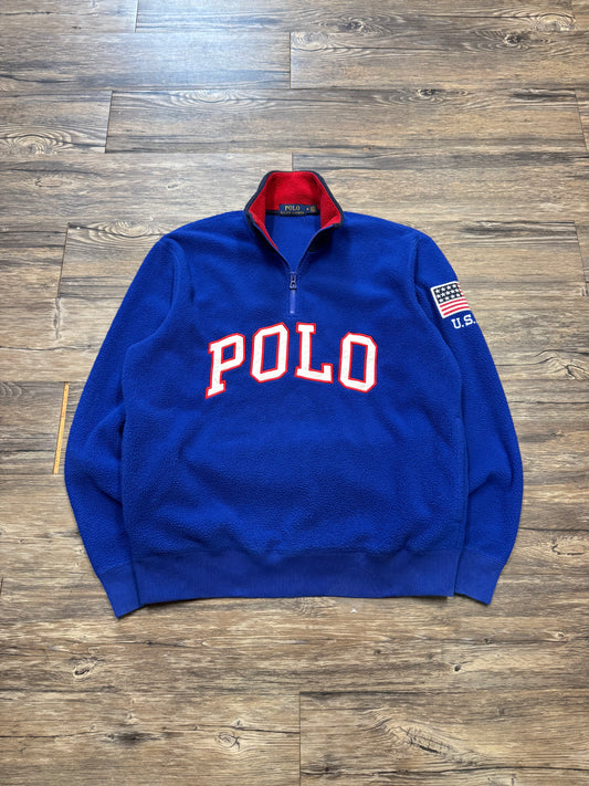 POLO RALPH LAUREN USA FLEECE QUARTER ZIP (M)