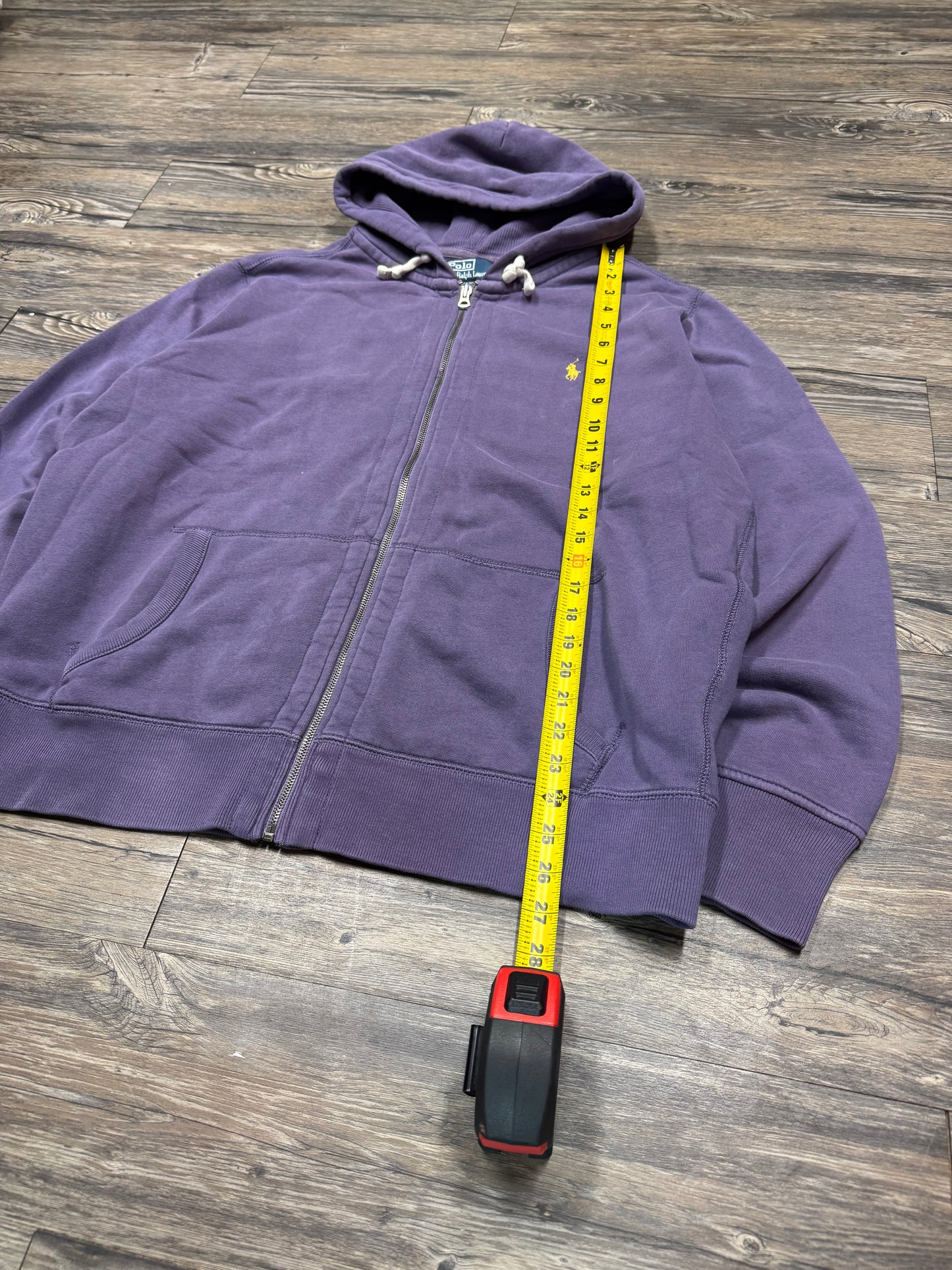 POLO RALPH LAUREN ‘MAGENTA’ ZIP UP HOODED SWEATSHIRT (XL)