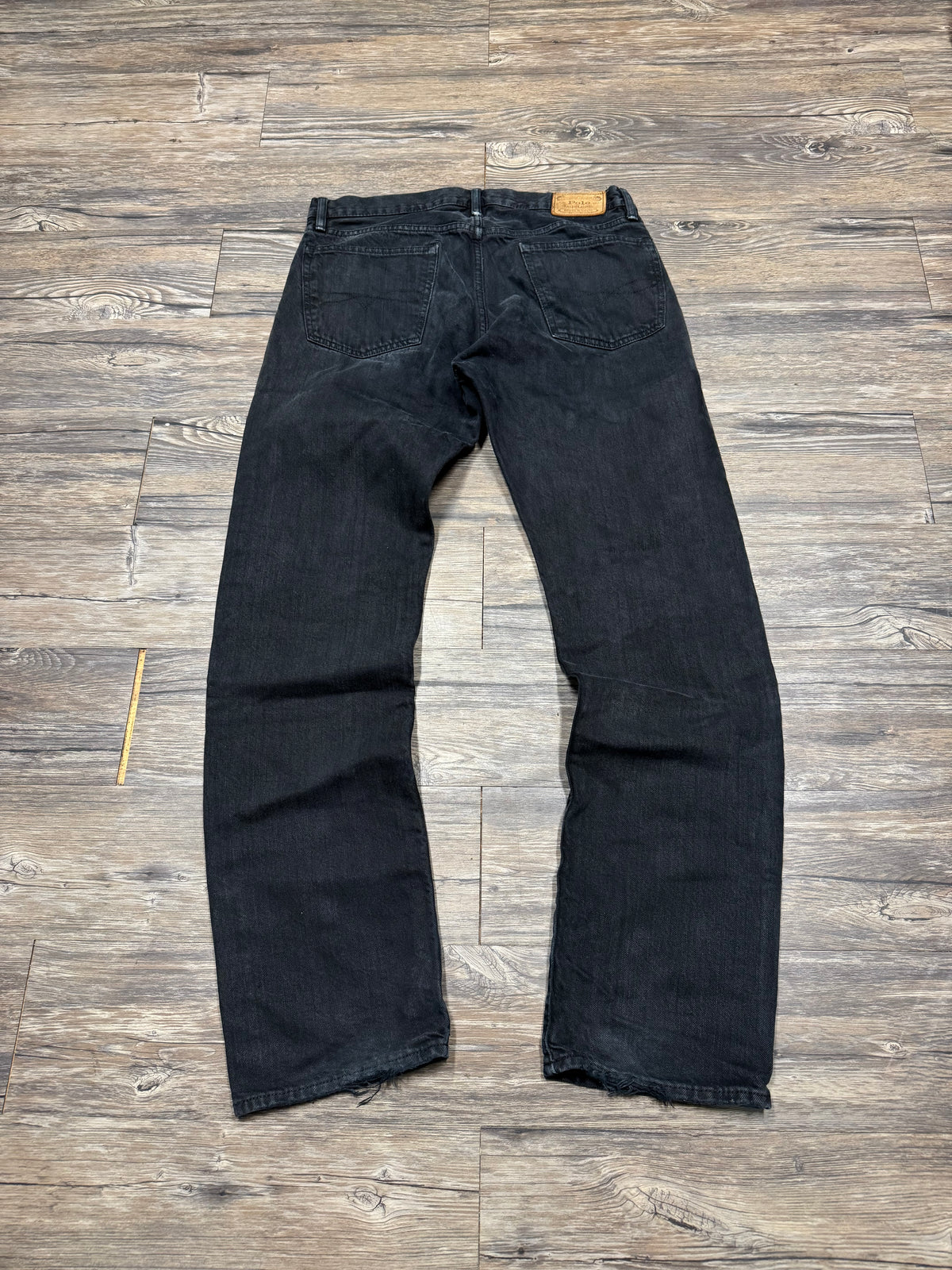 POLO RALPH LAUREN STRAIGHT LEG BLACK WASH JEANS (32)