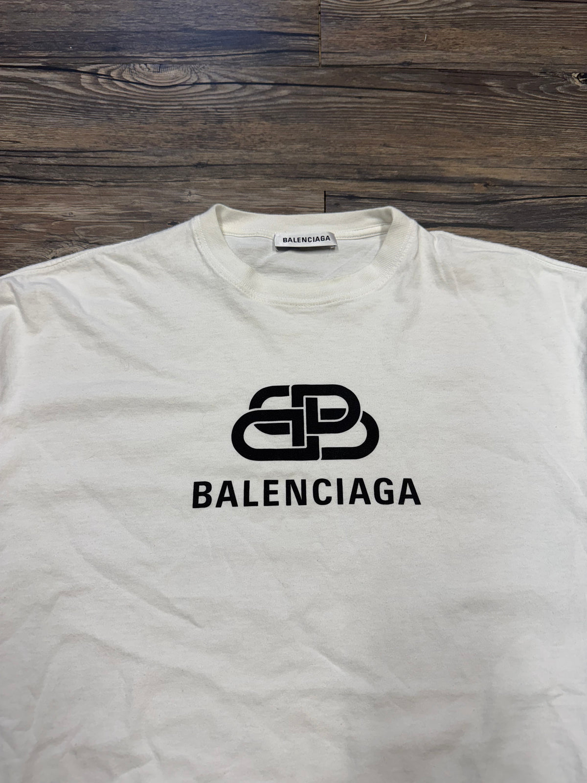 BALENCIAGA WHITE LOGO T-SHIRT (XS)