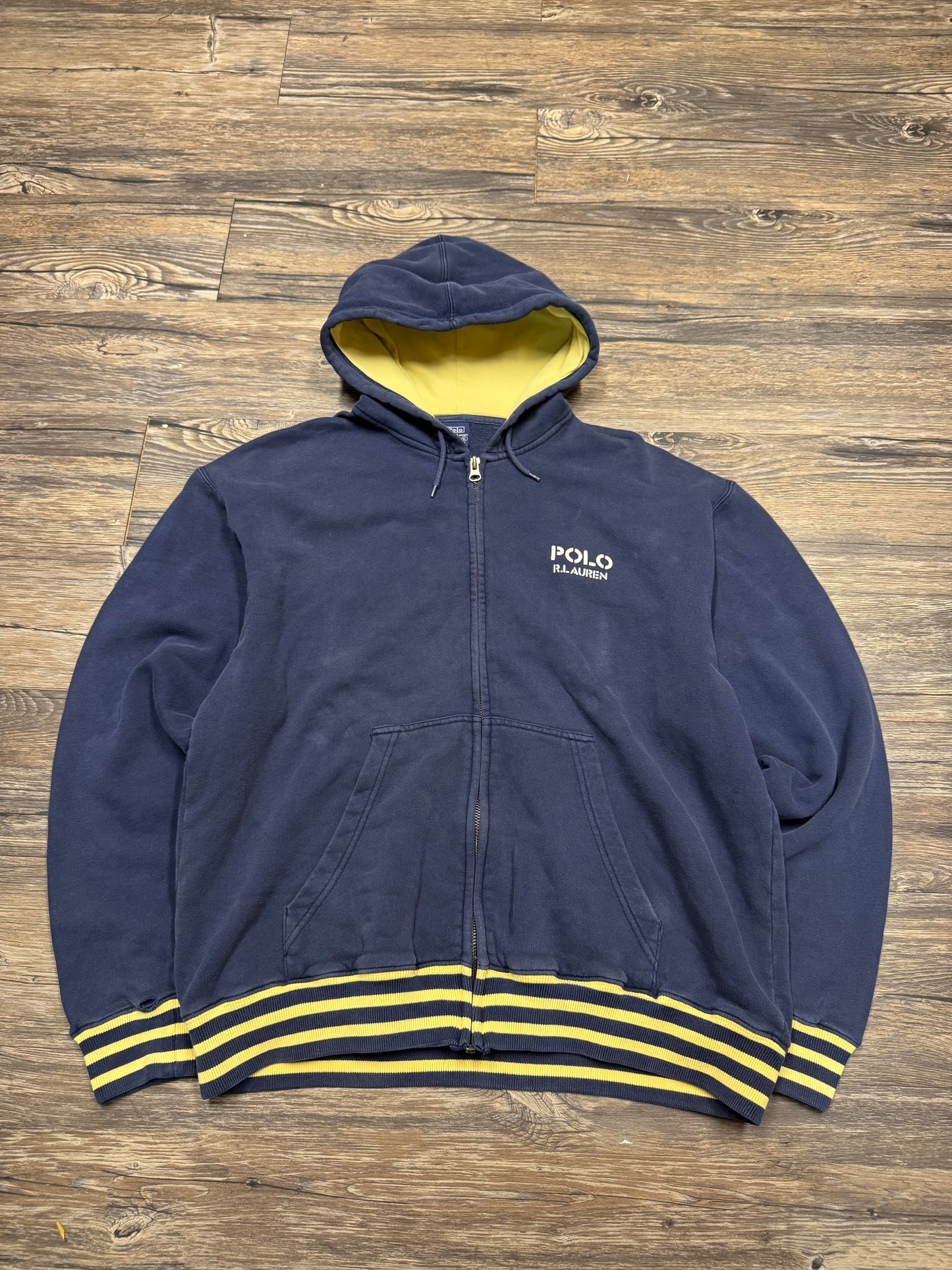 VINTAGE POLO RALPH LAUREN ZIP UP HOODIE (XL)
