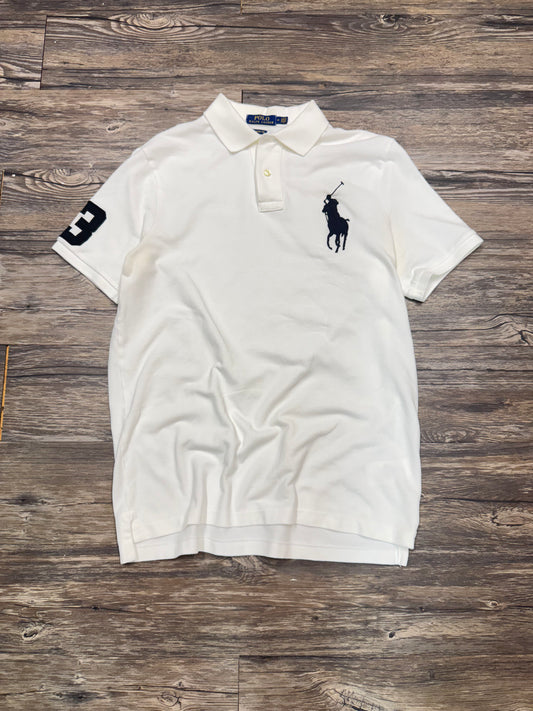 POLO RALPH LAUREN BIG LOGO WHITE POLO (M)