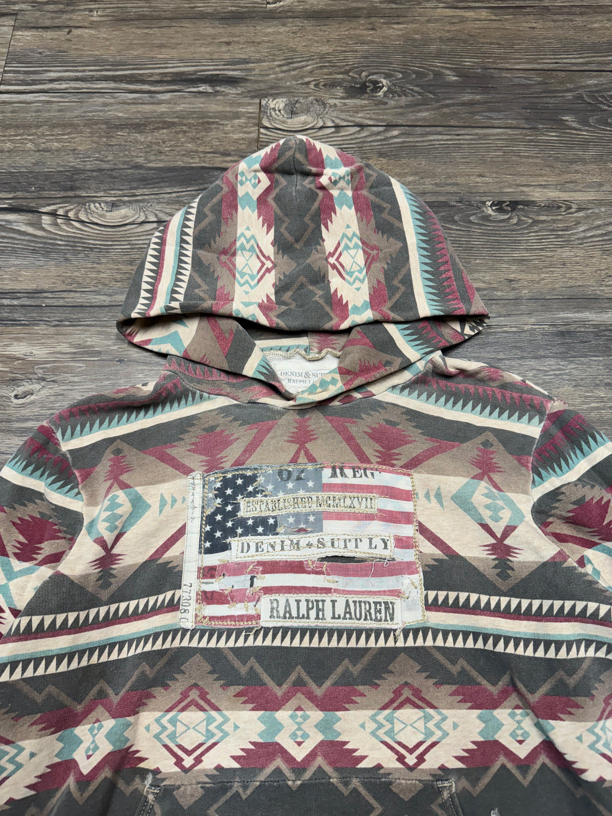 POLO RALPH LAUREN DENIM & SUPPLY AZTEC HOODIE (L)