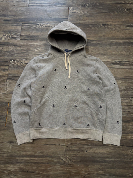 POLO RALPH LAUREN GRAY SKULL HOODIE (S)