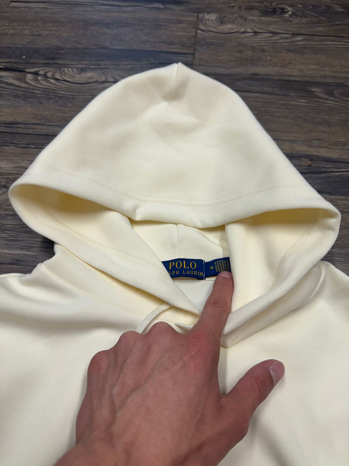POLO RALPH LAUREN BIG PONY DOUBLE KNIT HOODIE (L)