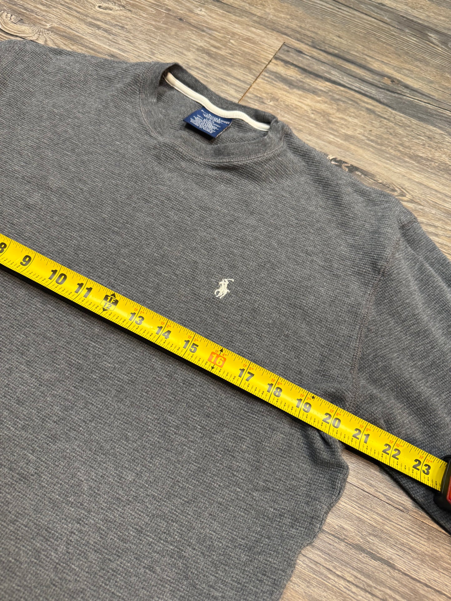 POLO RALPH LAUREN GRAY THERMAL TEE (L)