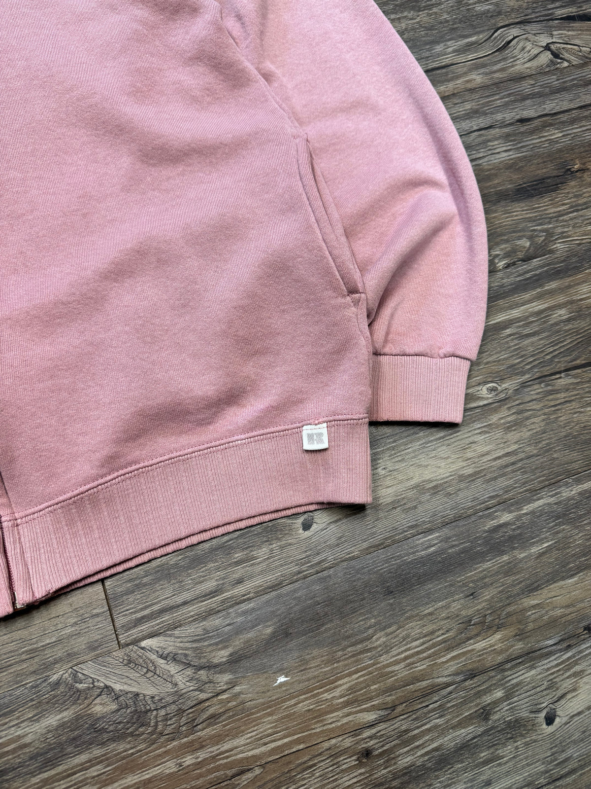 RUSSELL GREY TAG BUBBLE GUM ZIP UP HOODIE (M)