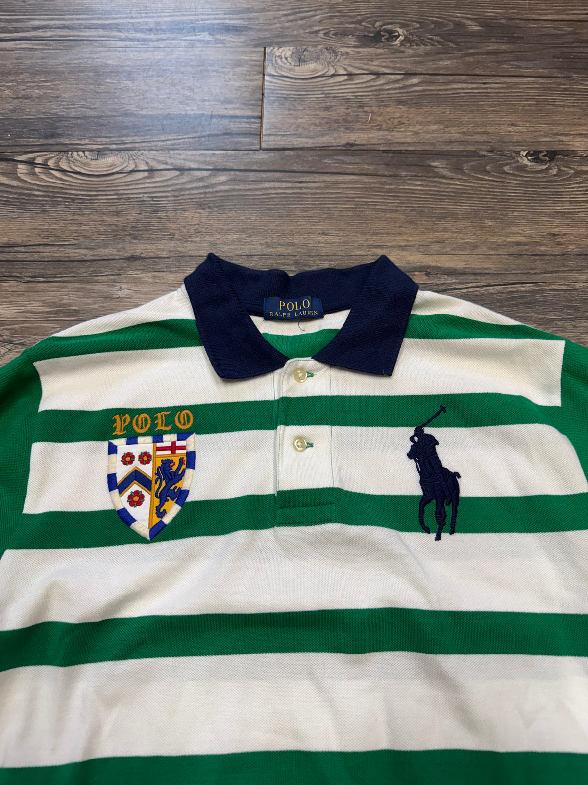 POLO RALPH LAUREN
STRIPED BIG PONY CREST POLO (M)