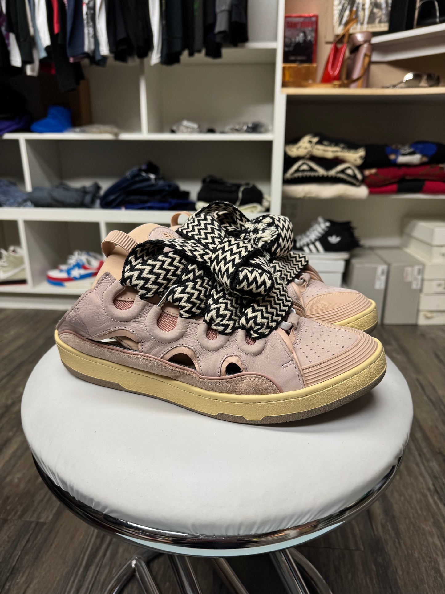 LANVIN LIGHT PINK CURB MULES (11)