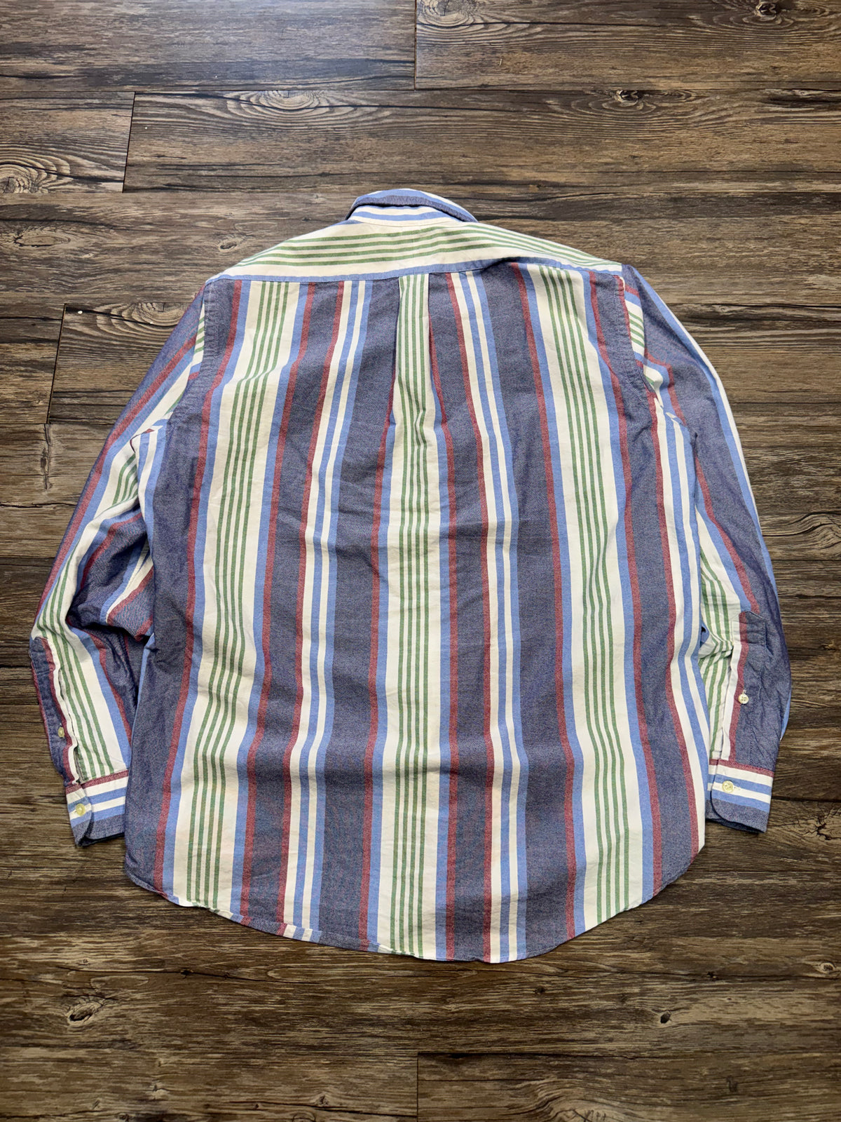 POLO RALPH LAUREN MULTI-COLORED STRIPED BUTTON UP SHIRT (L)