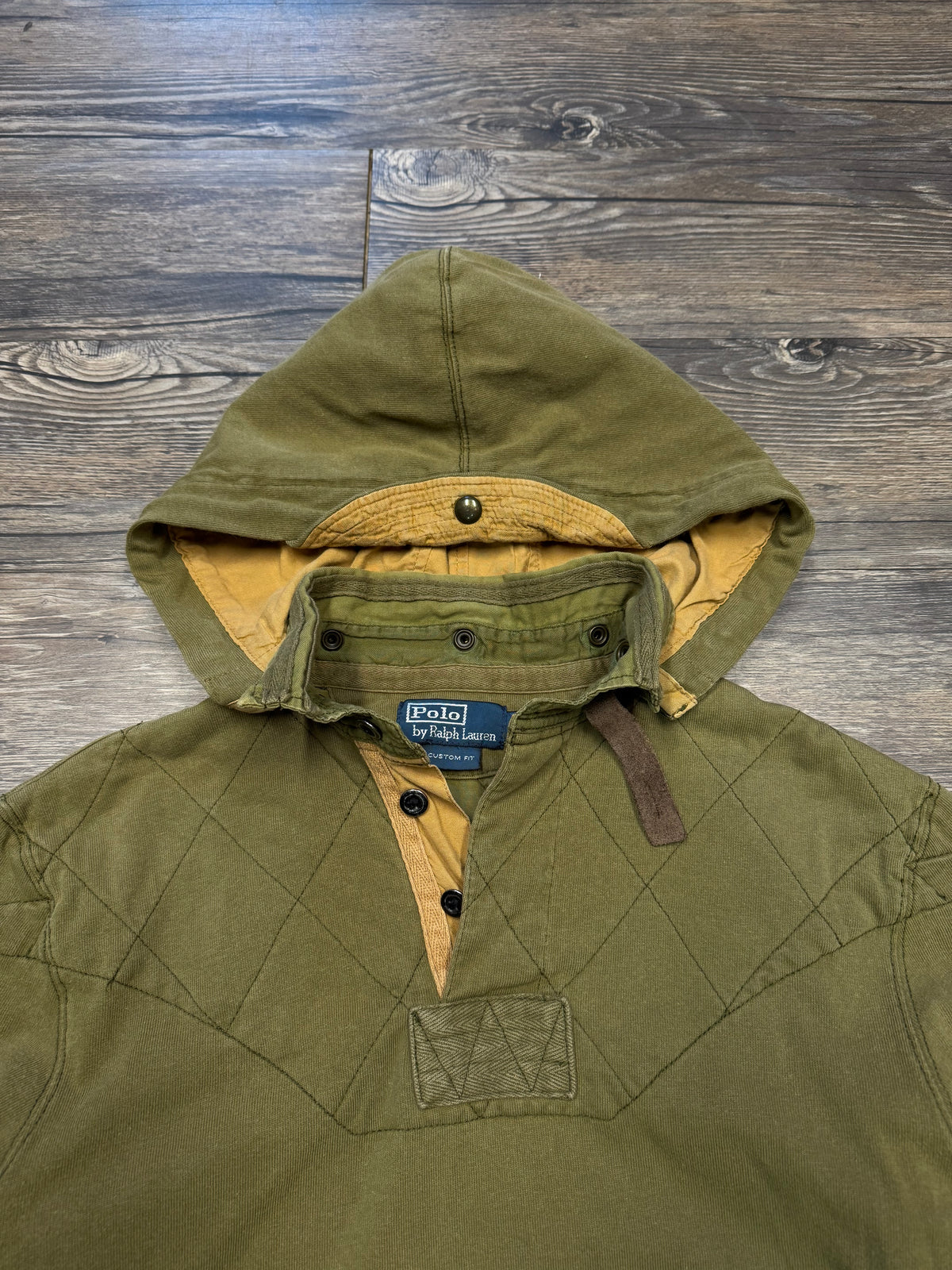 POLO RALPH LAUREN HOODED FISH & GAME RUGBY LONGSLEEVE SHIRT (S)