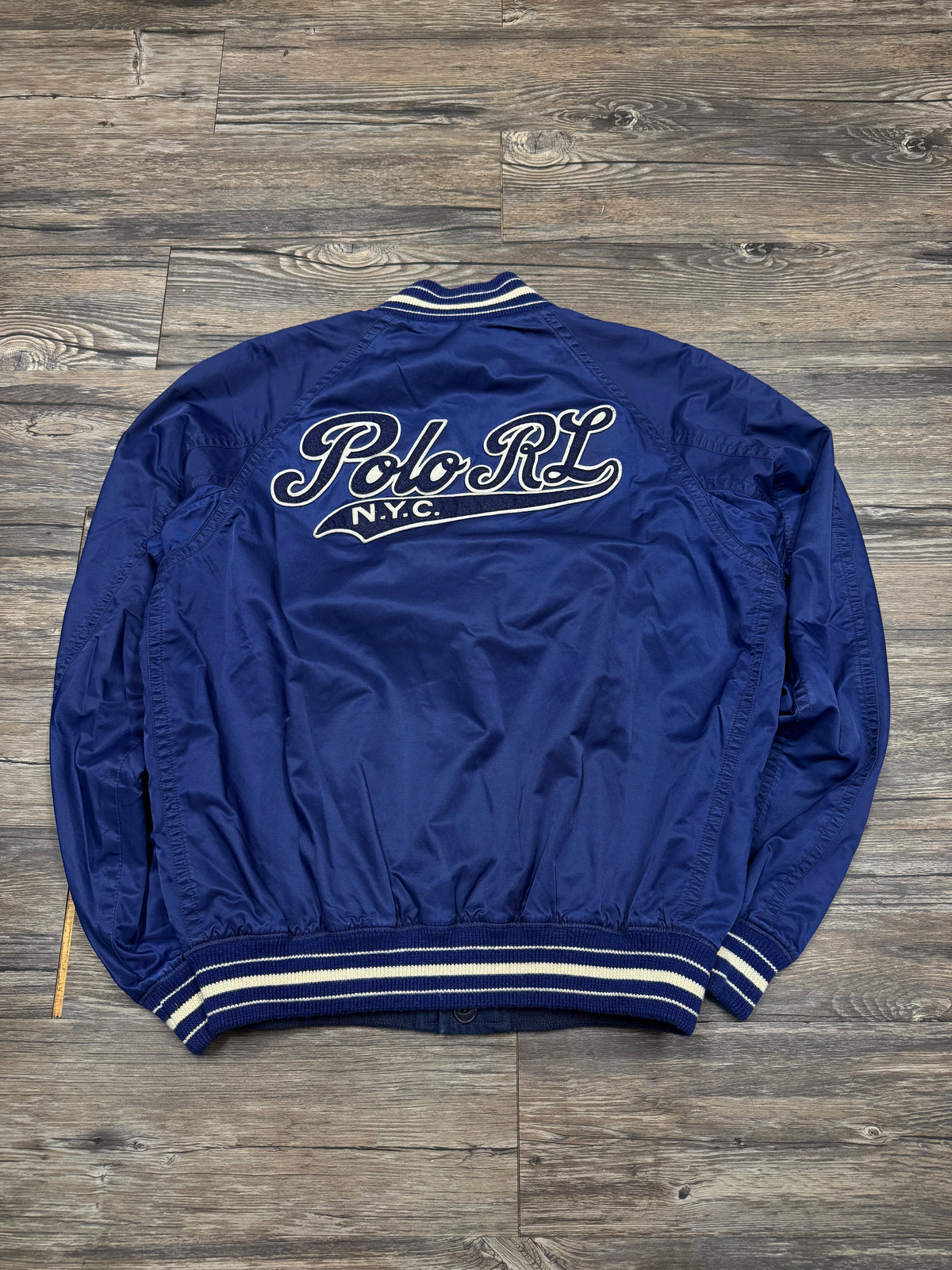 POLO RALPH LAUREN REVERSIBLE VARSITY LETTER JACKET (L)