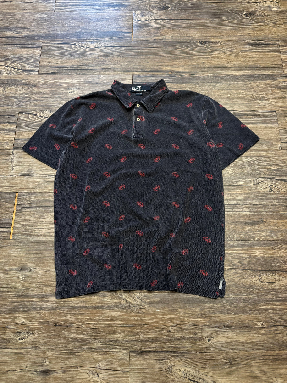 POLO RALPH LAUREN RIBBED COTTON CRAB PRINT POLO (L)