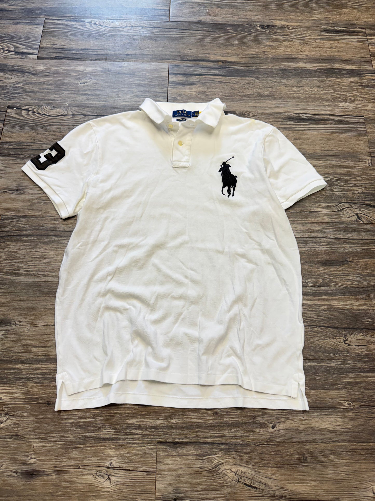 POLO RALPH LAUREN BIG PONY SLIMFIT WHITE T-SHIRT (XL) L